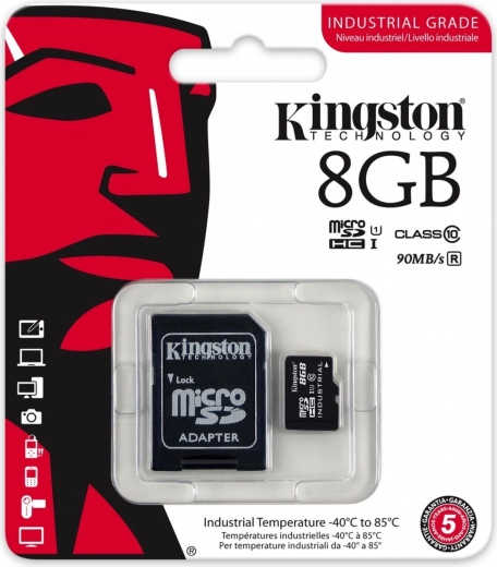 Индустриална microSD карта 8 GB UHS‑I Class 10 KINGSTON