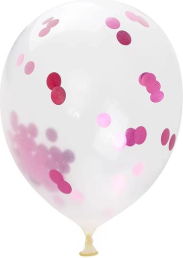 Балони с розови конфети 30 см (5 бр.) TORO