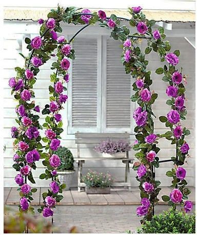 Arched support for climbing plants 240 × 140 × 37 cm, metal, green