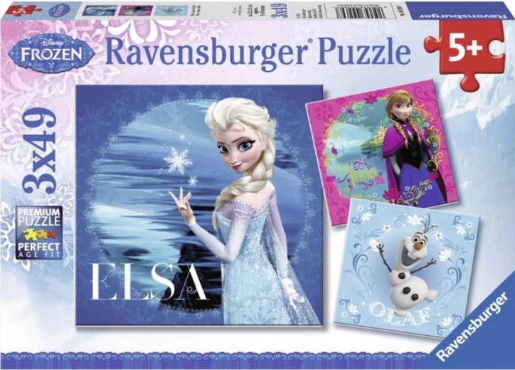 Пъзел Ravensburger Леденото кралство: Елза, Анна и Олаф 3×49 части
