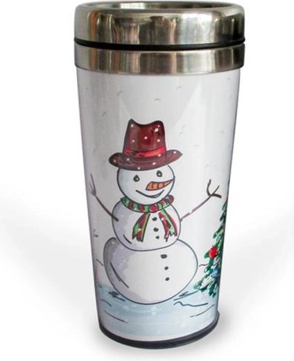 Snowman Travel Mug 450 ml with Non-Slip Base
