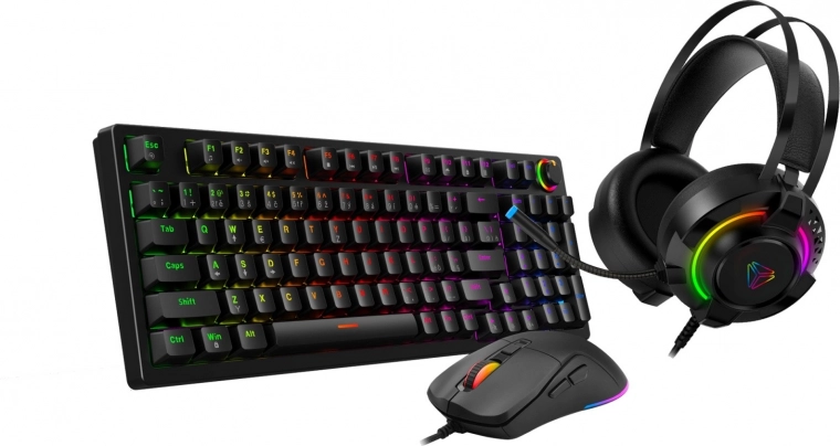 Премиум гейминг комплект 3 в 1 ECLIPSE RGB – механична клавиатура, мишка и слушалки