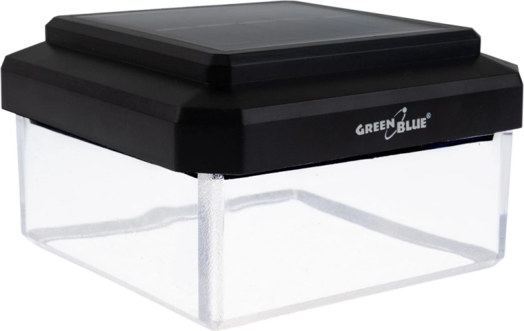 Соларна LED шапка за стълб 80 × 80 mm, топло бяла 3200 K – GreenBlue