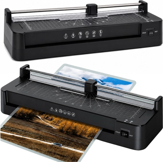 A3 3-in-1 Laminator with Cutter and Hot/Cold Lamination Function, Black