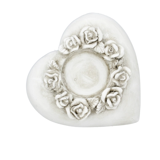 Romantic heart shape with floral relief