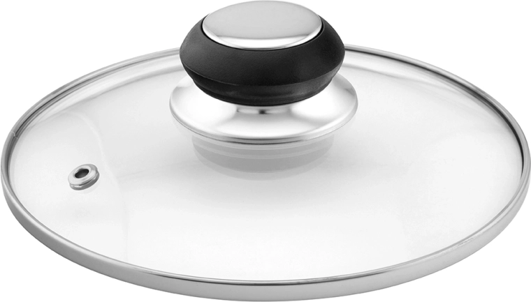 Glass lid with steam vent