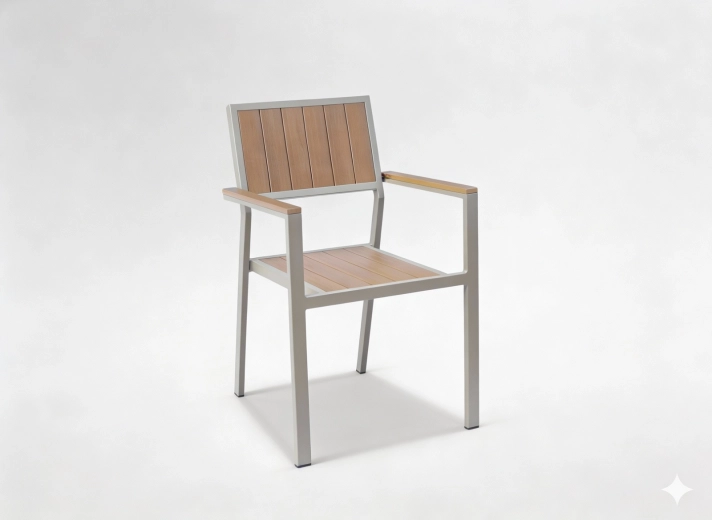 Aluminum garden chair beige 55 × 57 × 84 cm