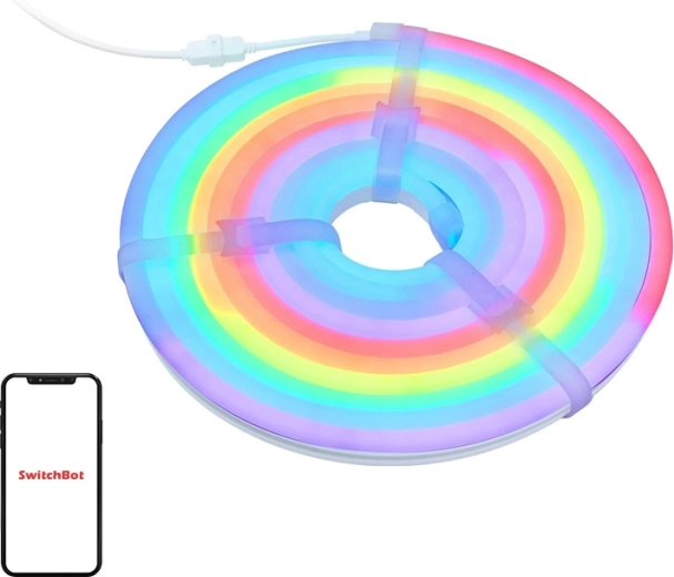 SwitchBot неонов смарт LED лентов кабел RGBIC neon rope light 5 м (Matter)