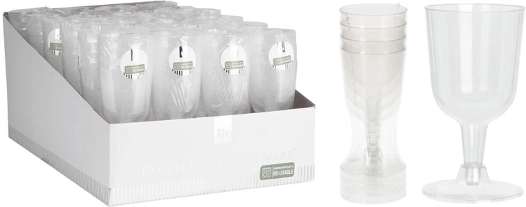 Plastic wine glasses 160 ml – set of 4