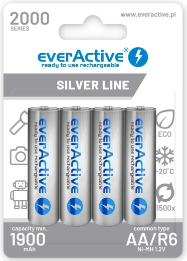AA rechargeable batteries 2000 mAh ready to use, 4 pcs