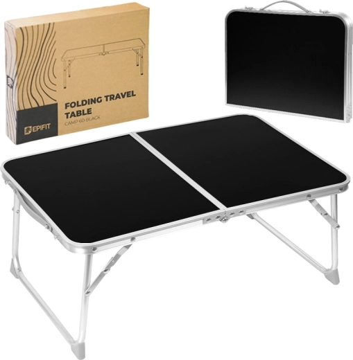 Low Folding Camping Table Camp 60 Black