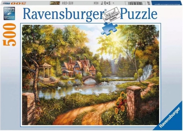 Пъзел Ravensburger „Хижа край реката“ 500 части