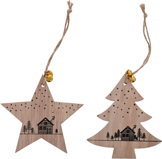 Wooden ornament, beige, 11 × 13 cm (2 variants)