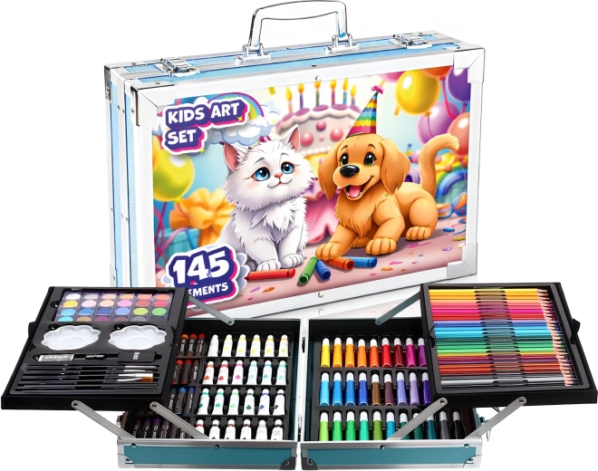 Детски комплект за рисуване Renew Force Pets с 145 части в куфарче