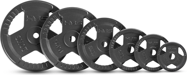 HMS cast iron weight plate with grips Hammertone 2.5 kg anthracite