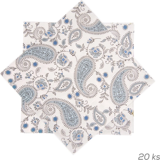 Paper napkins with a paisley pattern 33 × 33 cm, 20 pcs