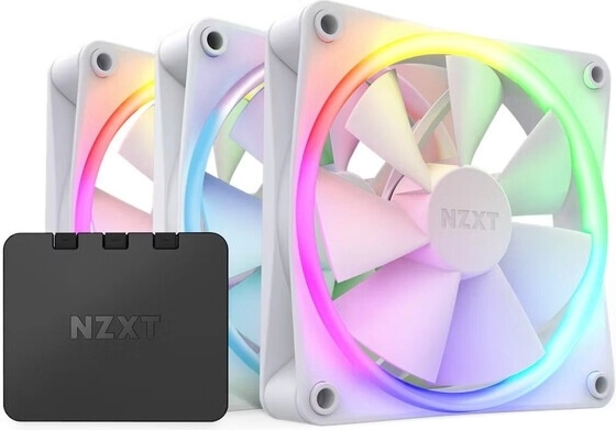 Комплект от 3 вентилатора NZXT F120 RGB с контролер – бял