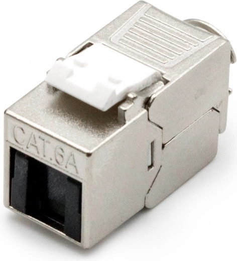 Keystone модул RJ45 cat.6A екраниран без инструменти с противопрахова капачка - 1 брой