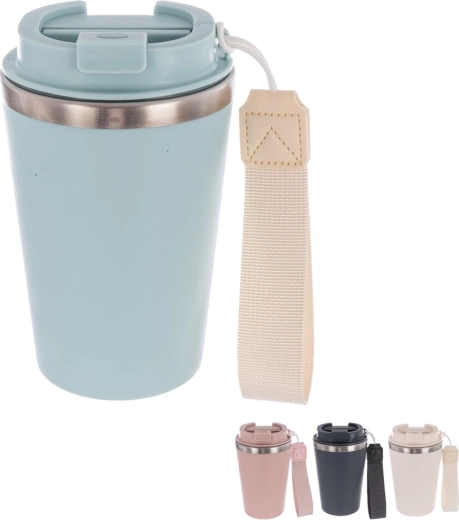 Stainless steel and plastic travel thermos mug 350 ml
