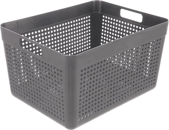 Terra Grey Rectangular Basket 33.5 × 25 × 19 cm