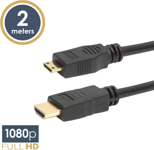 Mini HDMI cable with micro HDMI, 2 m