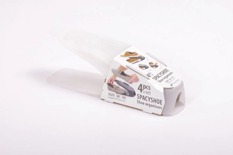 Комплект органайзери за обувки Spacyshoe 4 бр., прозрачни (размер 38–45)