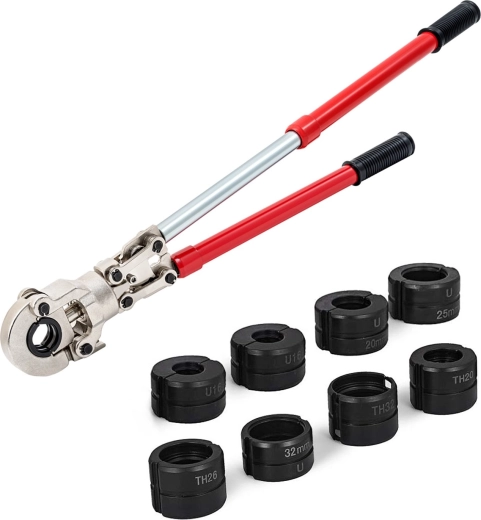 RENEW FORCE Manual Pipe Press with 8 TH and U Jaws