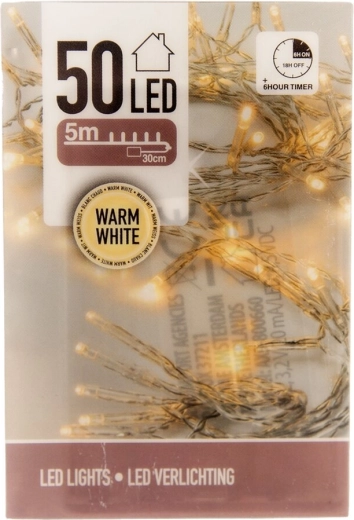Indoor LED string lights yellow 50 LEDs