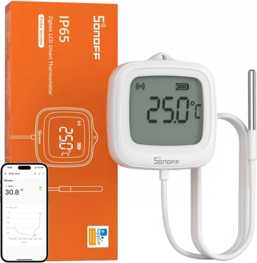 Zigbee температурен сензор SONOFF SNZB-02LD с LCD дисплей и сонда