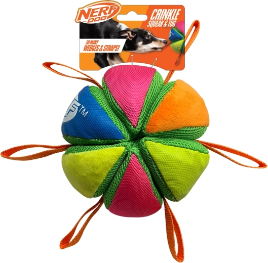 Nerf Dog пискаща и шумоляща топка с примки 15 см