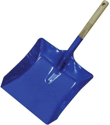 Dustpan with wooden handle