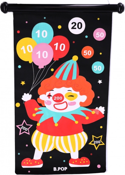 Cheerful clown design and scoring zones