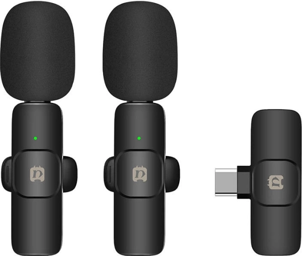 Wireless lavalier microphone usb‑c puluz for android (dual set)