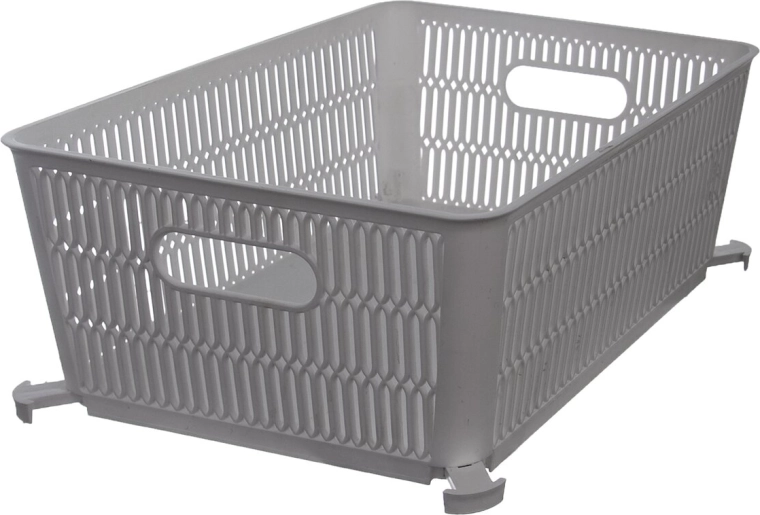 Stackable storage basket Nesta, grey, 28.5 × 23 × 12 cm