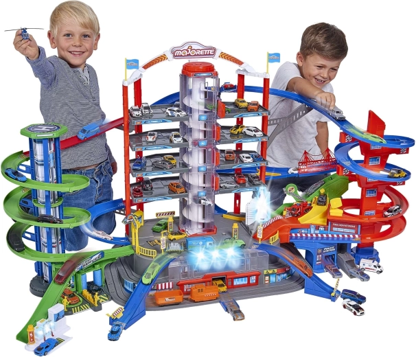 Battery-powered elevator and spiral ramps