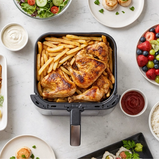 Large 8 L capacity for family-sized portions