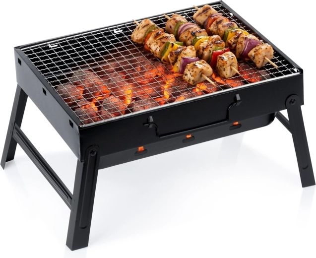 Vilde folding portable charcoal grill in a suitcase design 40 × 27.5 × 20 cm