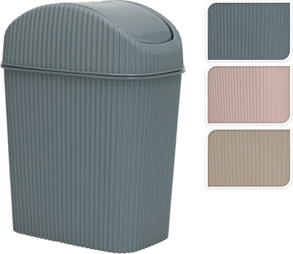 Plastic flip-top trash bin 2.5 L, rectangular