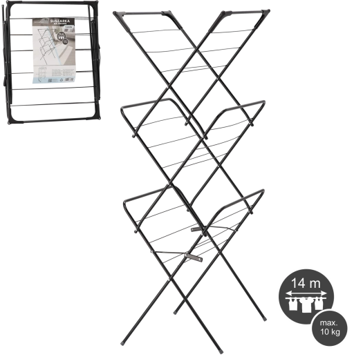 Camilla folding clothes dryer, black 62 × 51 × 136.5 cm