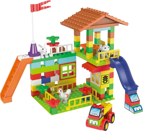 L-W Toys Junior кубчета ферма – конструктор за най-малките, 120 бр.