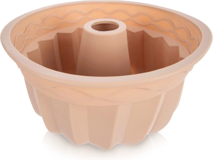 Silicone bundt cake pan with chimney, beige 23.5 cm