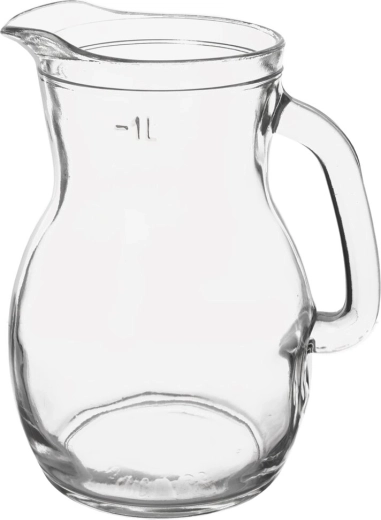 Glass pitcher with measuring scale, 1 L