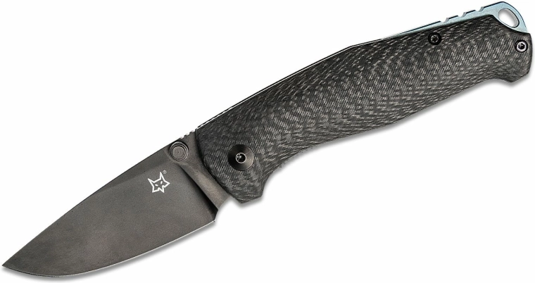 Джобен нож FOX Knives TUR, въглеродни влакна, черен – 7,6 см