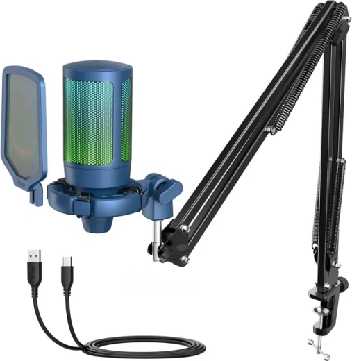 Fifine AmpliGame A6T Blue Gaming USB Microphone