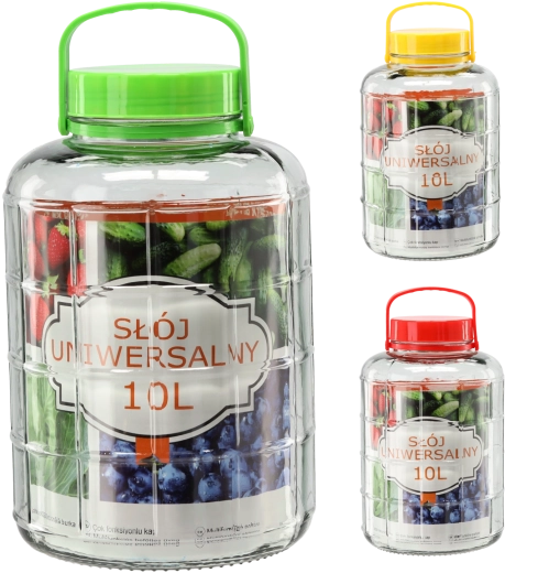 10 L Glass Jar with Plastic Lid