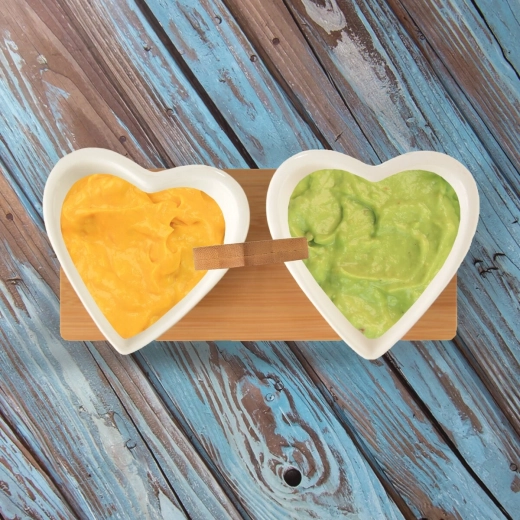 Two heart-shaped bowls for stylish serving