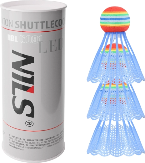 NILS NBL6091 LED Badminton Shuttlecocks, 3 pcs