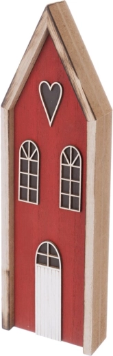 Decorative wooden house, red, 30 cm