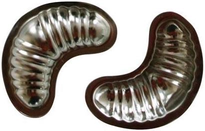 Small crescent cookie molds, 20 pcs, tin-plated steel