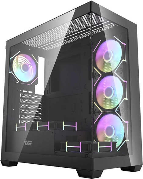 Компютърна кутия Darkflash DS900, черна, със 7 ARGB вентилатора